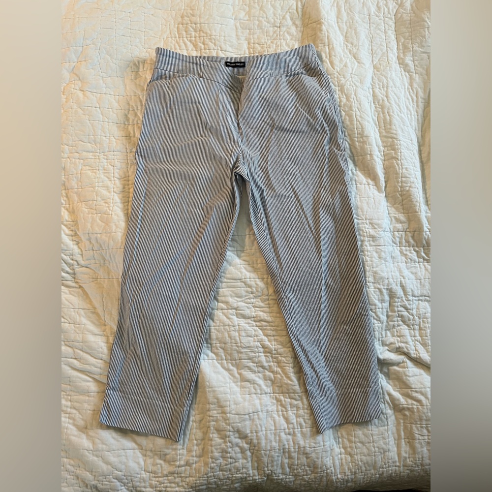 Hillary Radly Seersucker Ankle Crop Pants